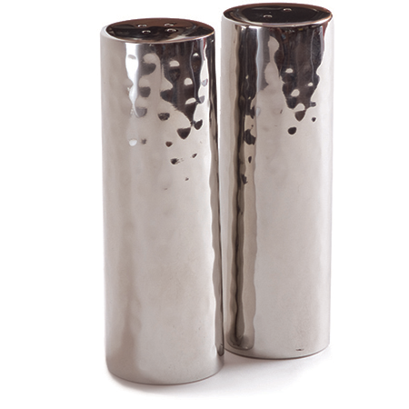 Silver Hand-Hammered Salt and store pepper Shakers